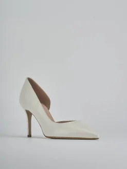 Décolleté tacco 8cm pelle bianco