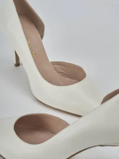 Décolleté tacco 8cm pelle bianco