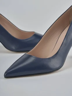 Décolleté tacco 7cm pelle blu