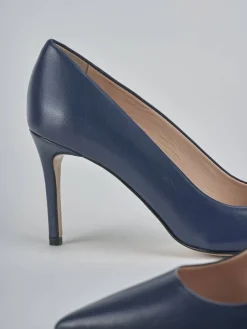 Décolleté tacco 7cm pelle blu