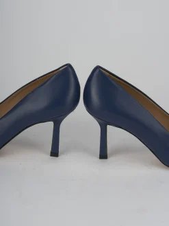 Décolleté tacco 7cm pelle blu