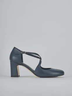 Décolleté tacco 7cm pelle blu