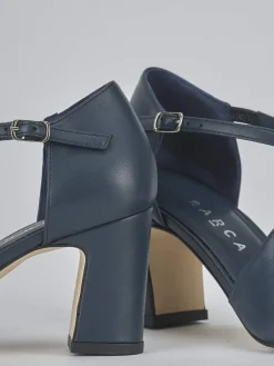 Décolleté tacco 7cm pelle blu