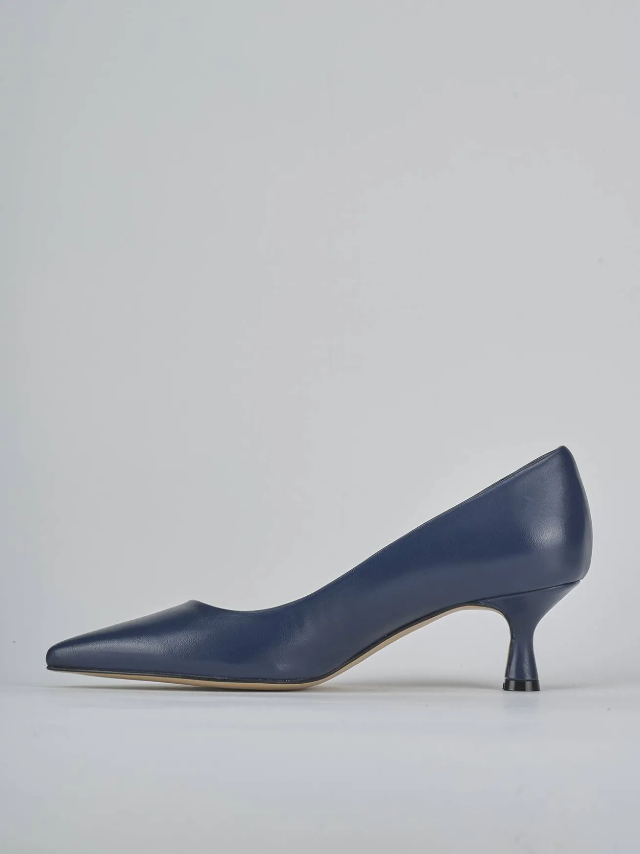 Décolleté tacco 5cm pelle blu