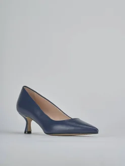 Décolleté tacco 5cm pelle blu