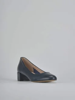 Décolleté tacco 4cm pelle blu