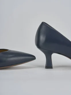 Décolleté tacco 5cm pelle blu