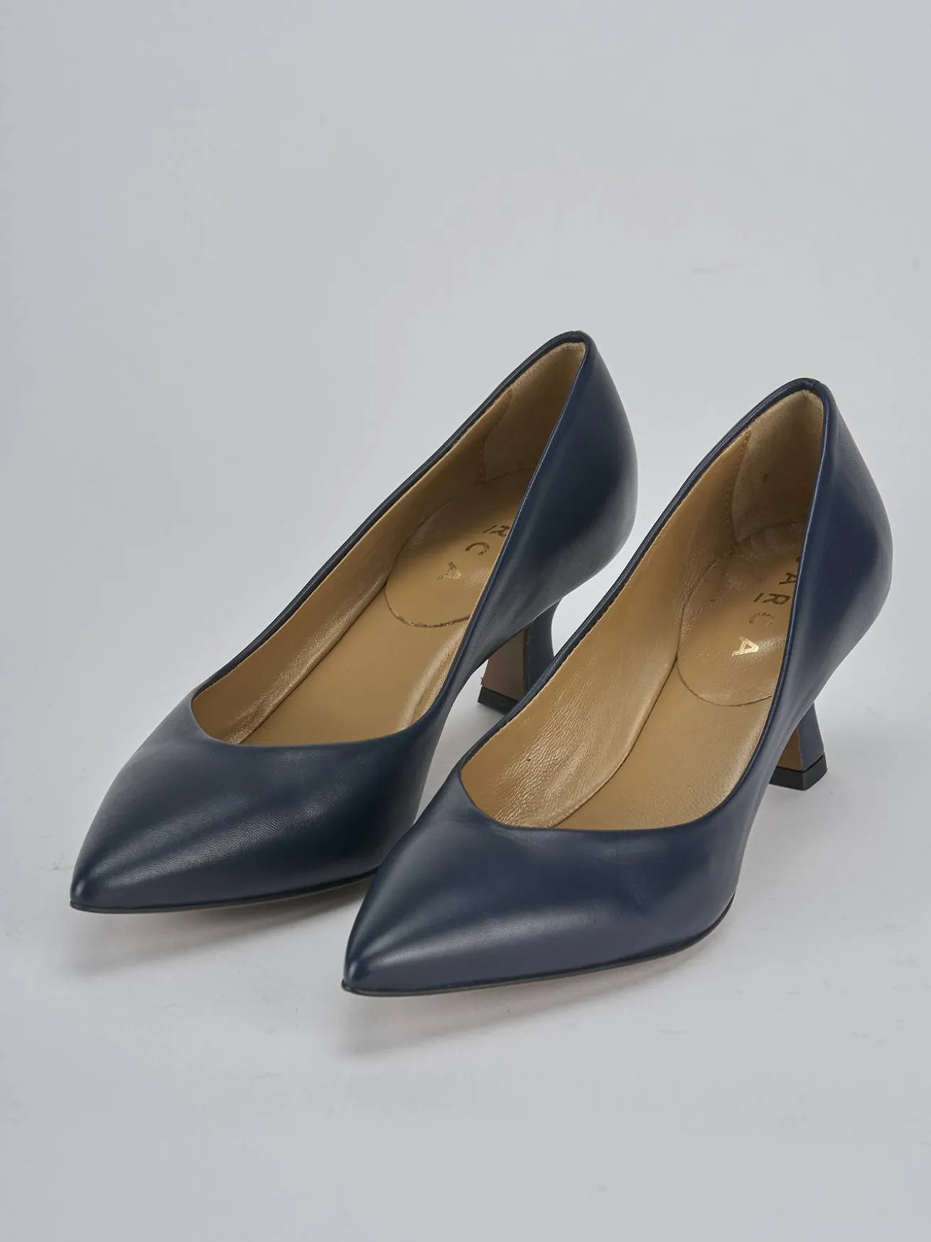 Décolleté tacco 5cm pelle blu