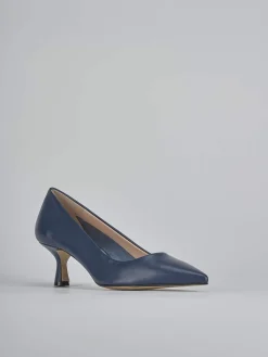 Décolleté tacco 5cm pelle blu