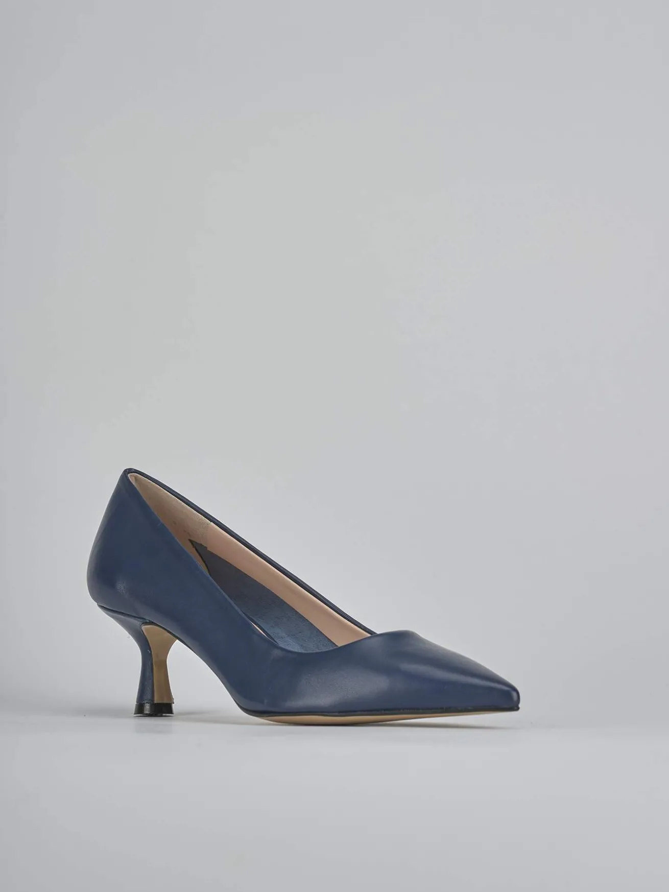 Décolleté tacco 5cm pelle blu