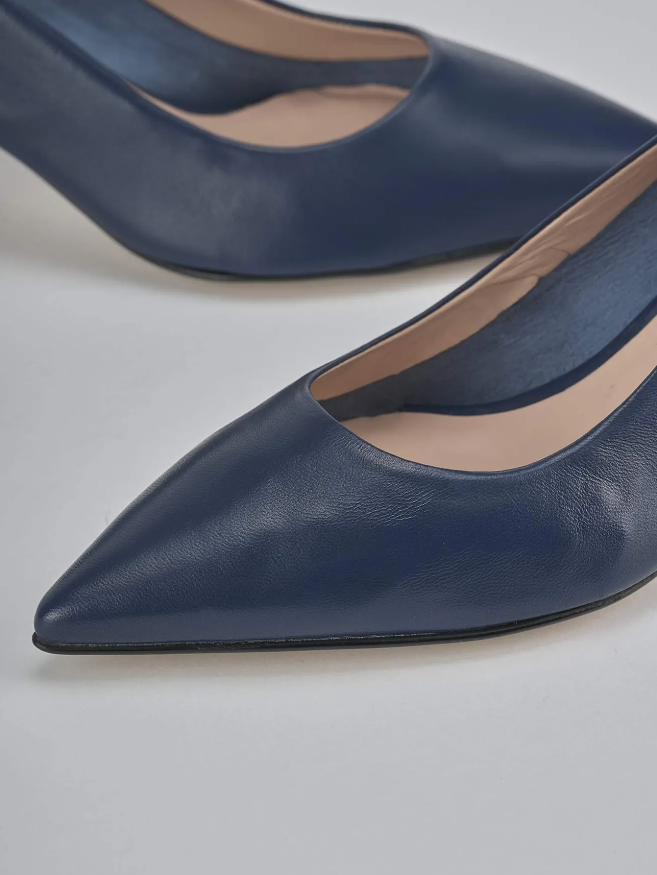 Décolleté tacco 5cm pelle blu