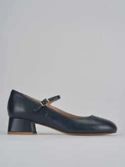 Décolleté tacco 4cm pelle blu