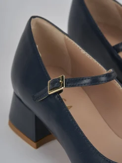 Décolleté tacco 4cm pelle blu