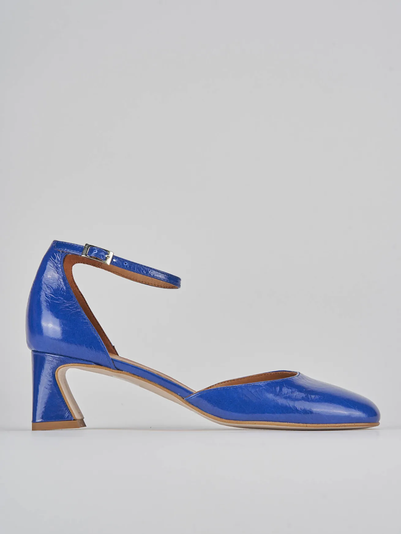 Décolleté tacco 5cm pelle blu