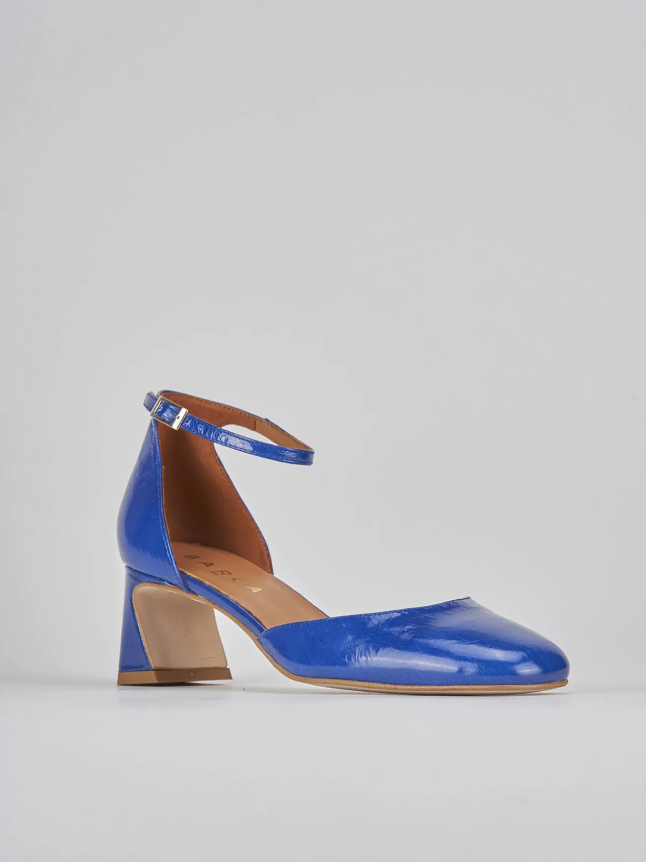 Décolleté tacco 5cm pelle blu