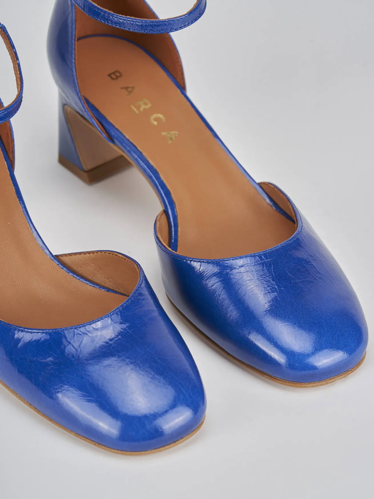 Décolleté tacco 5cm pelle blu