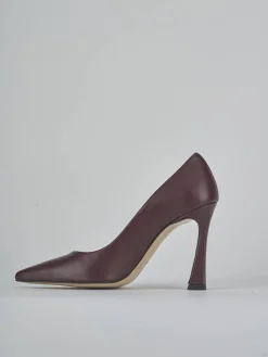 Décolleté tacco 9cm pelle bordo'
