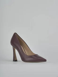 Décolleté tacco 9cm pelle bordo'