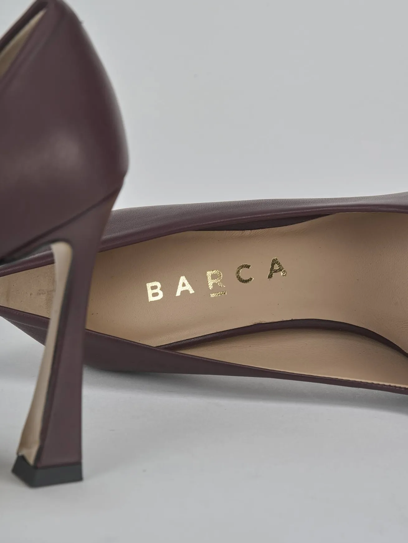 Décolleté tacco 9cm pelle bordo'