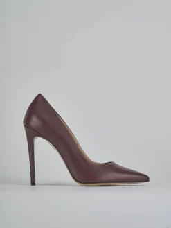 Décolleté tacco 10cm pelle bordo'