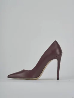 Décolleté tacco 10cm pelle bordo'