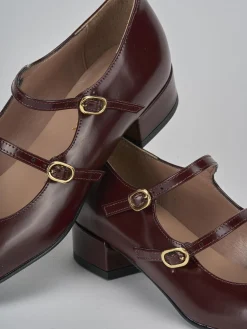 Décolleté tacco 3cm pelle bordo'