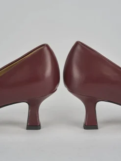 Décolleté tacco 5cm pelle bordo'