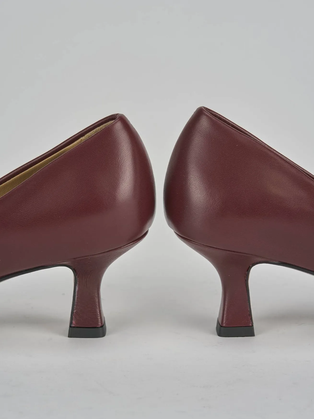 Décolleté tacco 5cm pelle bordo'