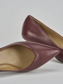 Décolleté tacco 5cm pelle bordo'