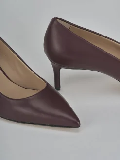 Décolleté tacco 5cm pelle bordo'