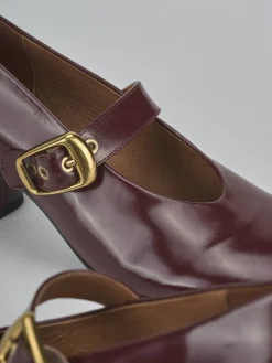 Décolleté tacco 6cm pelle bordo'