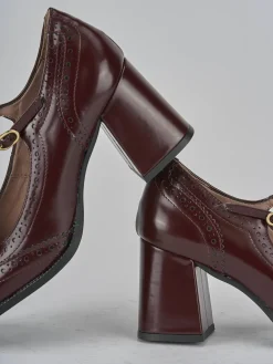 Décolleté tacco 8cm pelle bordo'