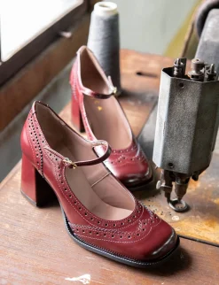 Décolleté tacco 8cm pelle bordo'