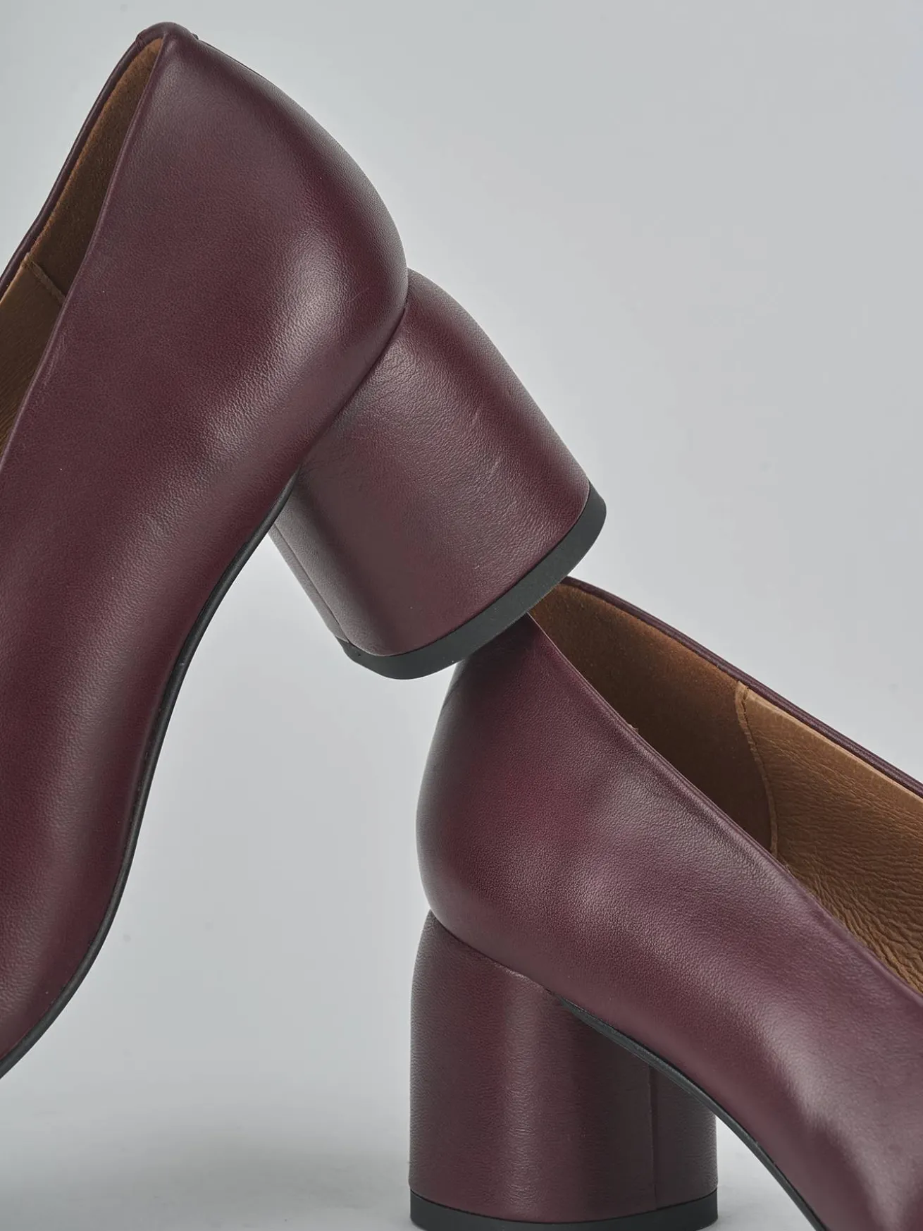 Décolleté tacco 6cm pelle bordo'