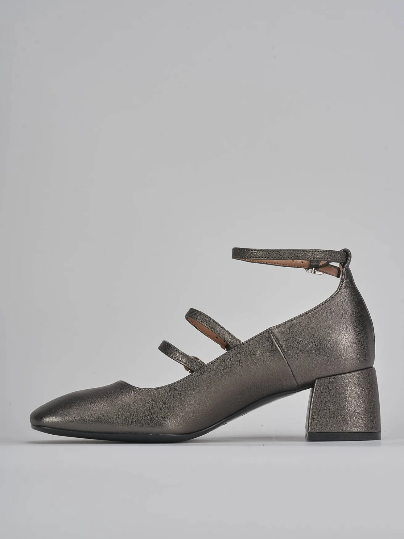 Décolleté tacco 5cm pelle grigio