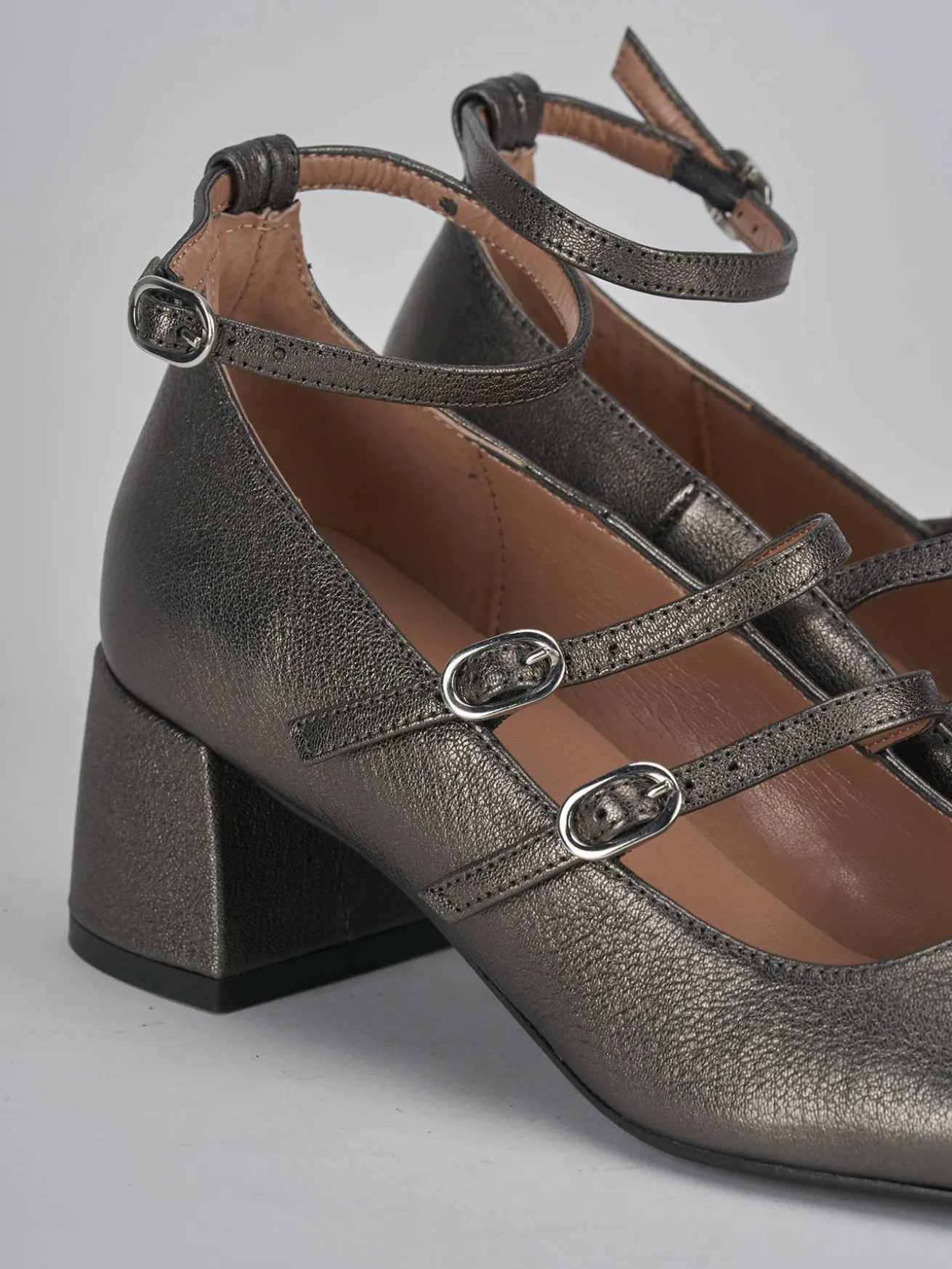 Décolleté tacco 5cm pelle grigio