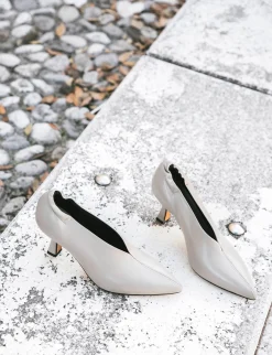 Décolleté tacco 7cm pelle grigio
