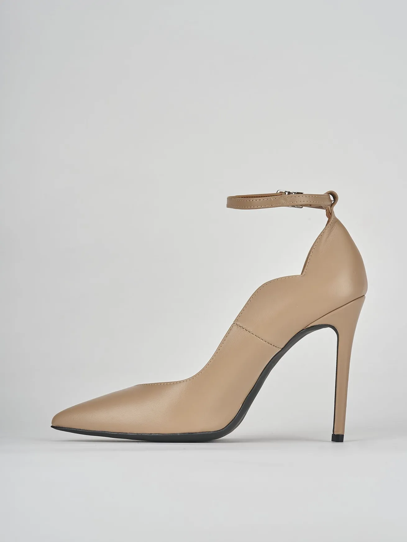 Décolleté tacco 10cm pelle marrone