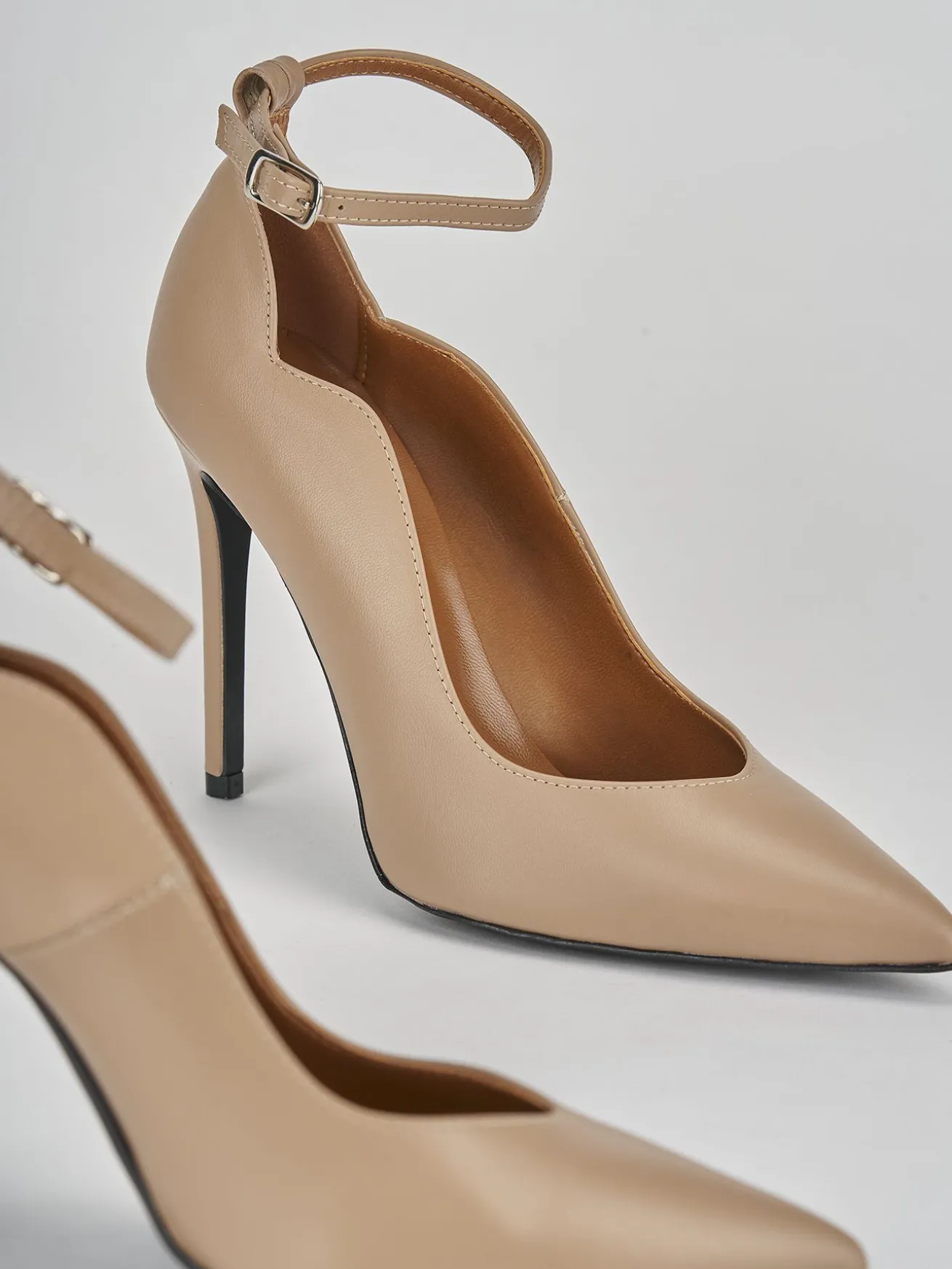 Décolleté tacco 10cm pelle marrone