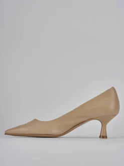 Décolleté tacco 5cm pelle marrone