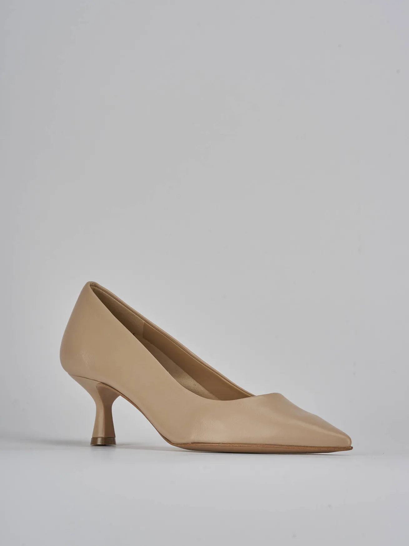 Décolleté tacco 5cm pelle marrone