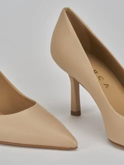 Décolleté tacco 7cm pelle marrone