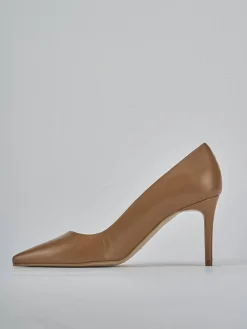 Décolleté tacco 7cm pelle marrone