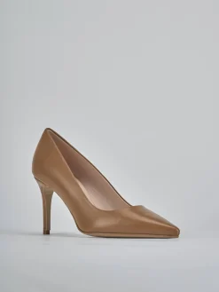 Décolleté tacco 7cm pelle marrone