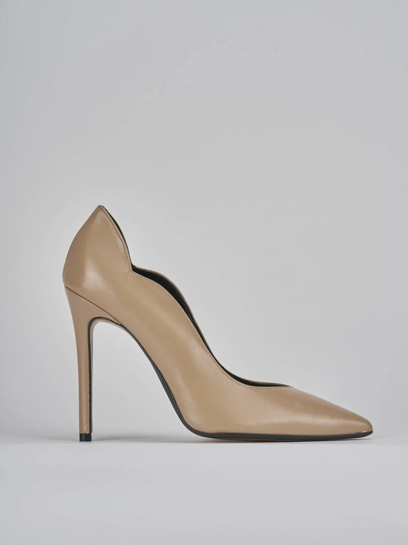 Décolleté tacco 10cm pelle marrone