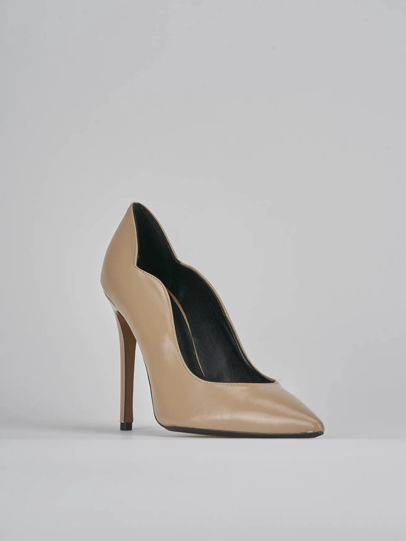 Décolleté tacco 10cm pelle marrone