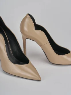 Décolleté tacco 10cm pelle marrone