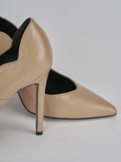 Décolleté tacco 10cm pelle marrone