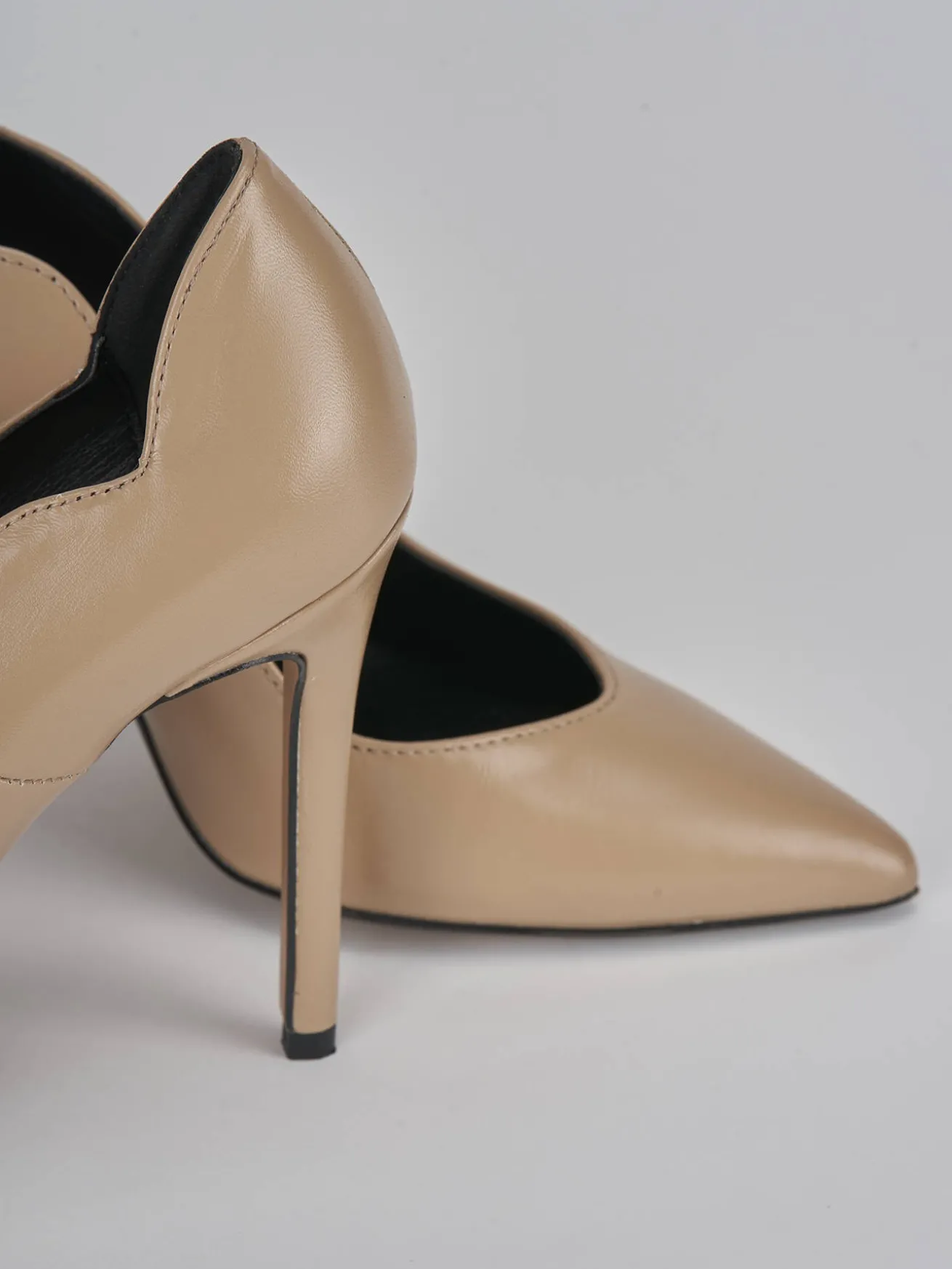 Décolleté tacco 10cm pelle marrone