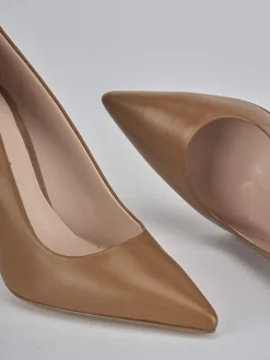 Décolleté tacco 10cm pelle marrone